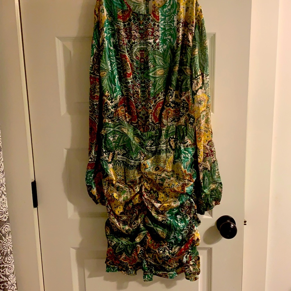 Shein low back cinched dress in paisley print
